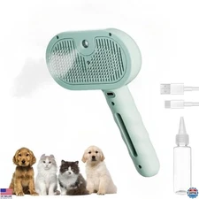 3-in-1 Rechargeable Pet Steam Brush for Cats & Dogs - Anti-Static Hair Remover