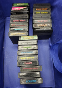 Atari 2600 Game Lot 24 Carts Pitfall Kaboom Atlantis Mario Bros Pac‑Man