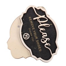 2 Pcs Take off Shoes Sign Door Home Wall Plaque Please Remove Wood