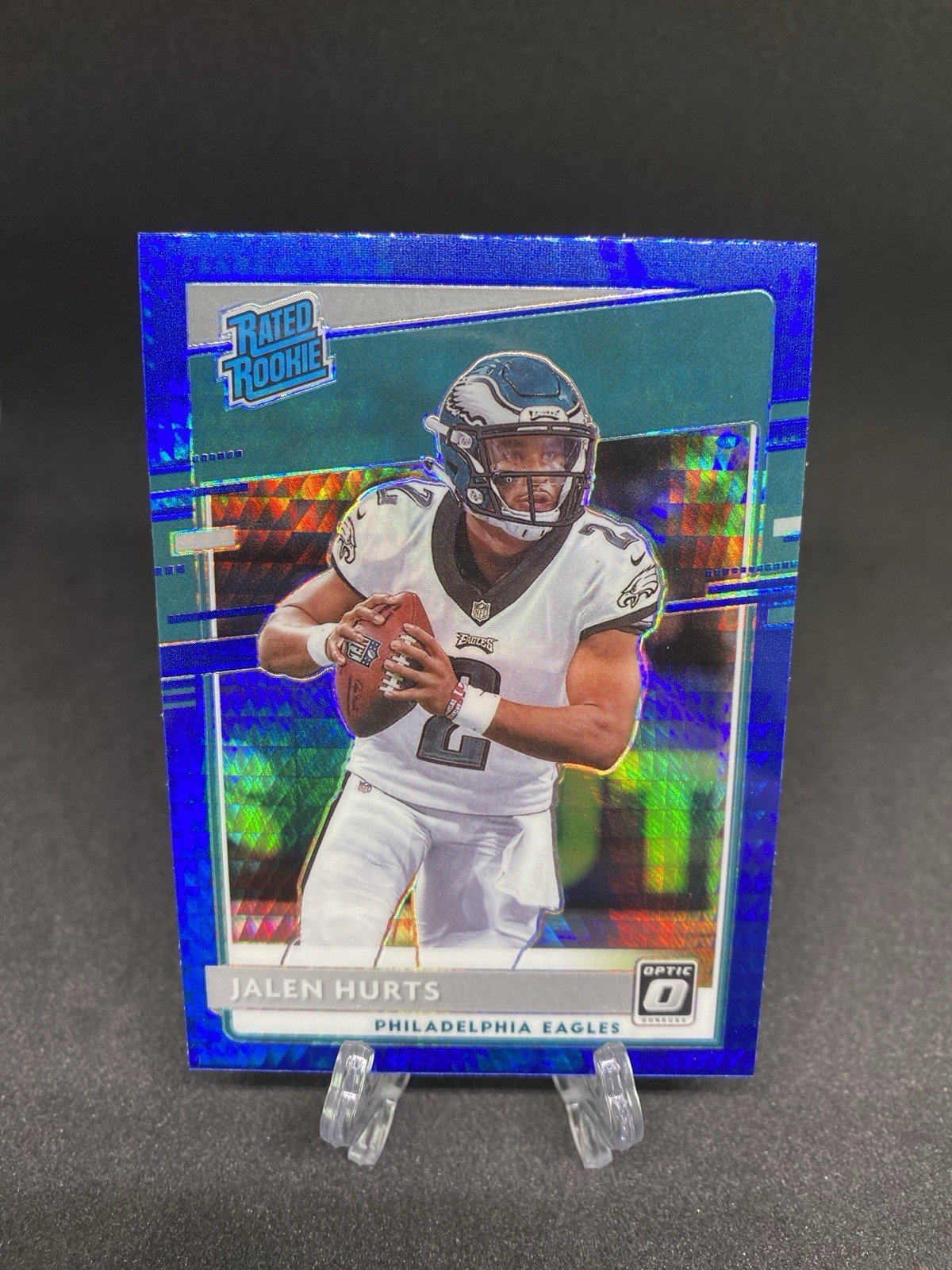 Jalen Hurts 2020 Optic Rated Rookie Blue Hyper Prizm RC #164 EAGLES