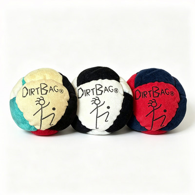 3Pcs DirtBag Footbag Assorted Colors Fabric with Writing Sand Filled Lot