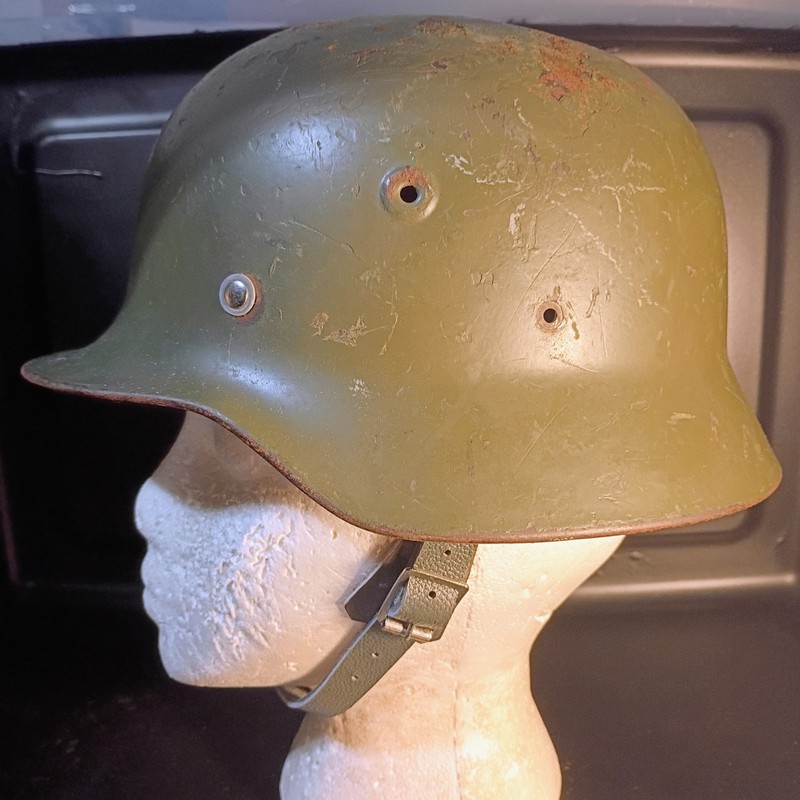 M40 Helmet With Liner & Chinstrap Cold War Made In Germany For Finland Military 