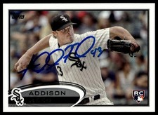 Addison Reed Chicago White Sox 2012 Topps Signed Auto Rookie Card #183 ~ COA. rookie card picture