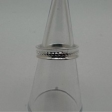   Minimalist Silver Band Ring   Textured Stackable Ring  