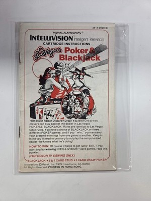 Las Vegas Poker & Blackjack Intellivision Manual Only MO63026