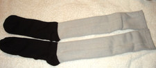 Unisex Black Gray Knee-high Sports Socks One Size Fits Most New