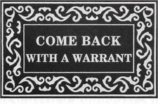 Lzuso Door Mats Welcome Mat Come Back with A Warrant Doormats Outdoor Indoor ...