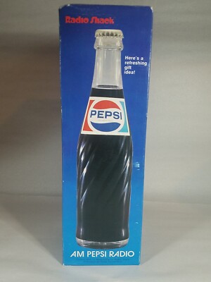 Vintage 1982 Pepsi Bottle Transistor AM Radio By Radio Shack 9.5