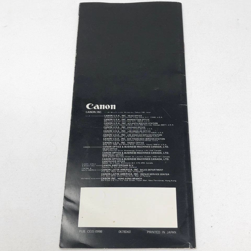 复古 1978 年 CANON A-1 广告宣传册邮件酒吧 CE01-099B 0678D60 日本 — 第 3/4 张图片