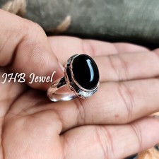 Black Onyx Gemstone 925 Sterling Silver Handmade Ring Artisan Crafted Jewelry
