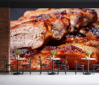 3D Fleisch Grill BBQ C6101 Geschäft Tapete Wandbild Fototapete Handel Ann