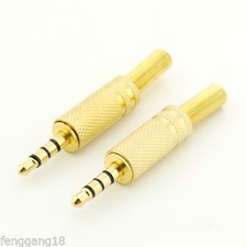 10pcs Gold 3.5mm 4 Pole Male Repair Headphone Jack Plug Audio Soldering Adapter