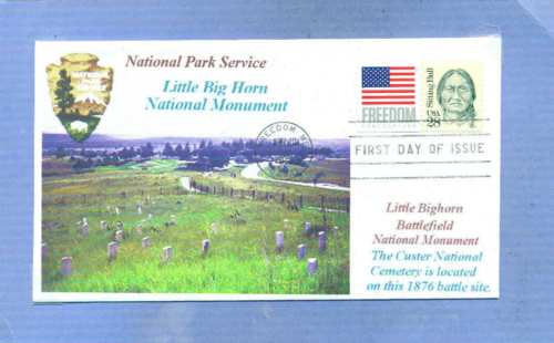 LITTLE BIGHORN BATTLEFIELD Montana photo couleur parcs nationaux, Custer, premier jour - Photo 1 sur 1
