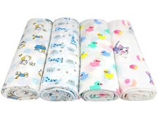 Large Baby Muslin Cotton Swaddle Blanket Wrap, Nursing Cover Burp Cloth, 2-Pack