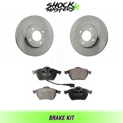 Front Rotors & Semi Metalic Brake Pad Kit for 1996-1998 VW Jetta FWD V6 2.8L