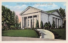 Omaha NE Nebraska Forest Lawn Funeral Home Cemetery Church Vtg Postcard H27