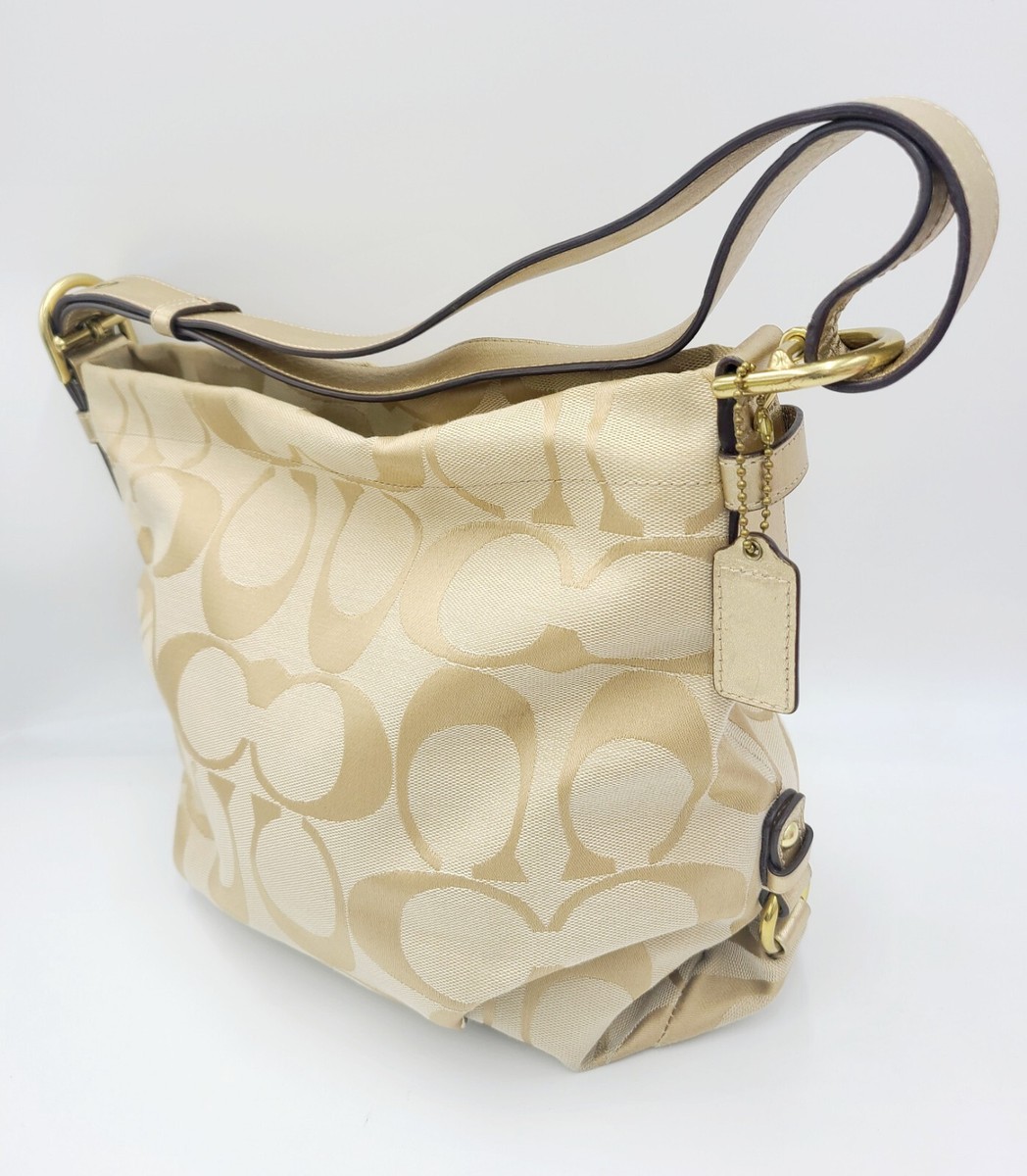 COACH Signature Hobo Duffle Convertible Cross-body Handbag Purse