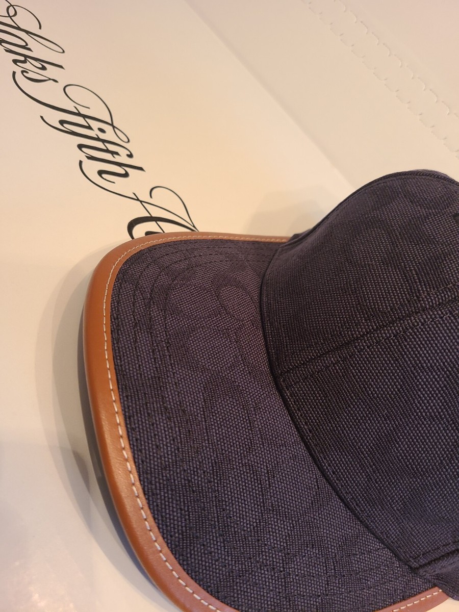 New Coach Limited Edition Men's Cap Black/Brown Leather Trim New Coach Limited Edition Men's Cap Black/Brown Leather Trim