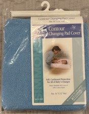  SEALED UNUSED Simmons Terry Cloth Contour Changing Pad Cover Cotton Baby Blue