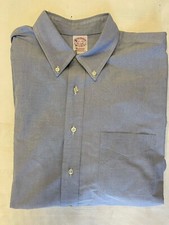 Brooks Brothers Made in USA Vintage Button Down Oxford Shirt in Blue 17 1/2-33