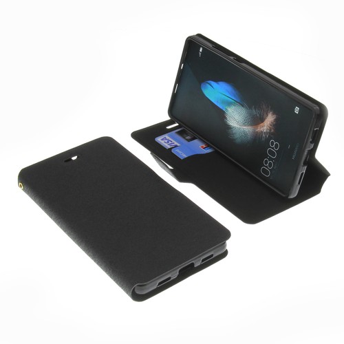 Custodia per Huawei P8 Lite Telefono Smartphone a Libro Protettiva Nero