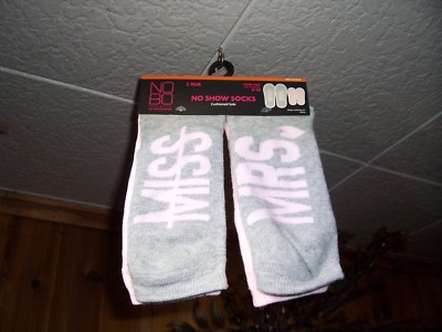 NO BOUNDARIES LADIES NOVELTY SOCKS MISS MRS 1 PAIR 1 PAIR PINK TOTAL 2 PAIRS NEW