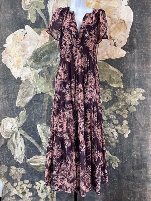 anthropologie purple maxi dress By Anthropologie Cowl-Neck Velvet Maxi Dress