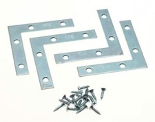 Lot of 4 Stanley Hardware Zinc Plated 2-1/2" Flat Corner Joints Braces 75-6761