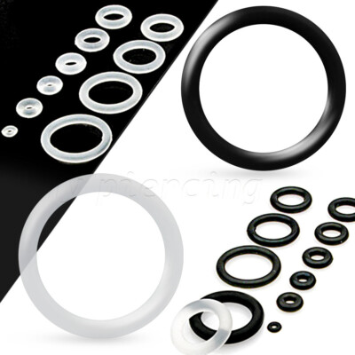 10pcs. Black Rubber O-Rings for Taper Expander & Ear Plugs