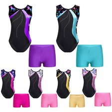 Kids Girls Gymnastics Dance Leotard Competition Dancewear Outfits Exercise