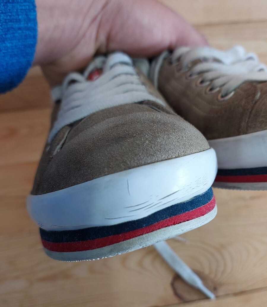 prada logo low top sneakers Suede Gray Size 8.5 Us | eBay