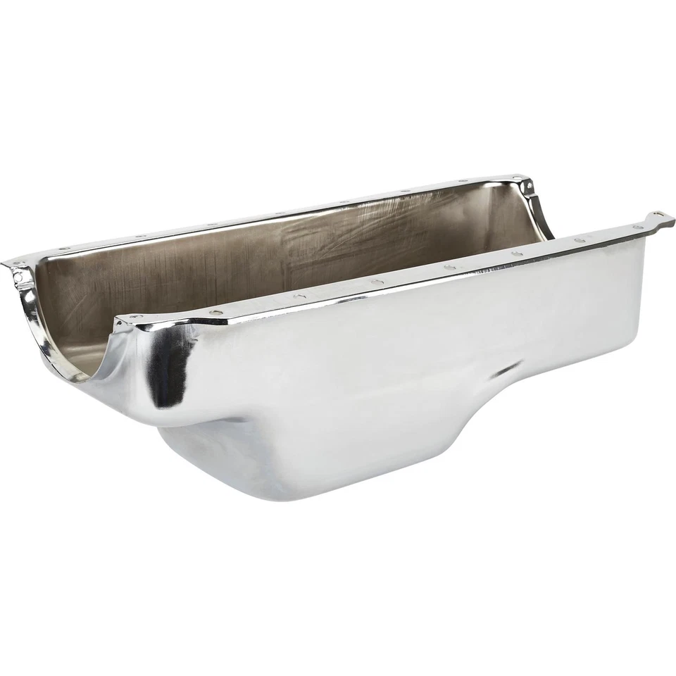 Speedway Motors 273-340 Mopar Dodge Plymouth 318 340 Stock Sump Chrome Oil Pan - Image 4 of 4