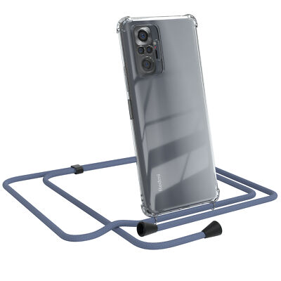 Für Xiaomi Redmi Note 10 Pro Handyhülle zum Umhängen Kordel Tasche Kette Blau