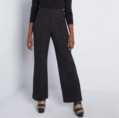 Modcloth The Style Is Yours Wide Leg Trouser Dress Pant Black Size 10