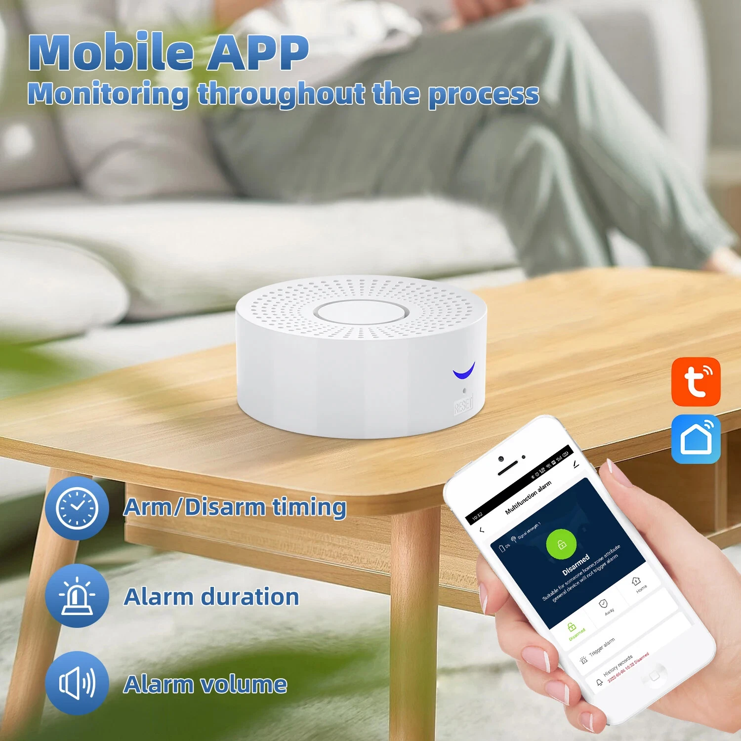 Бездротова сигналізація Wifi Smart Home 433 МГц, захист від крадіжки Smart Life, бездротове керування за допомогою програми - Фото 3 з 23