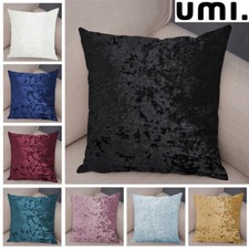 Umi Velvet Cushion Covers Square Plain Throw Pillow Cases for Seat, Sofa, Bed UK