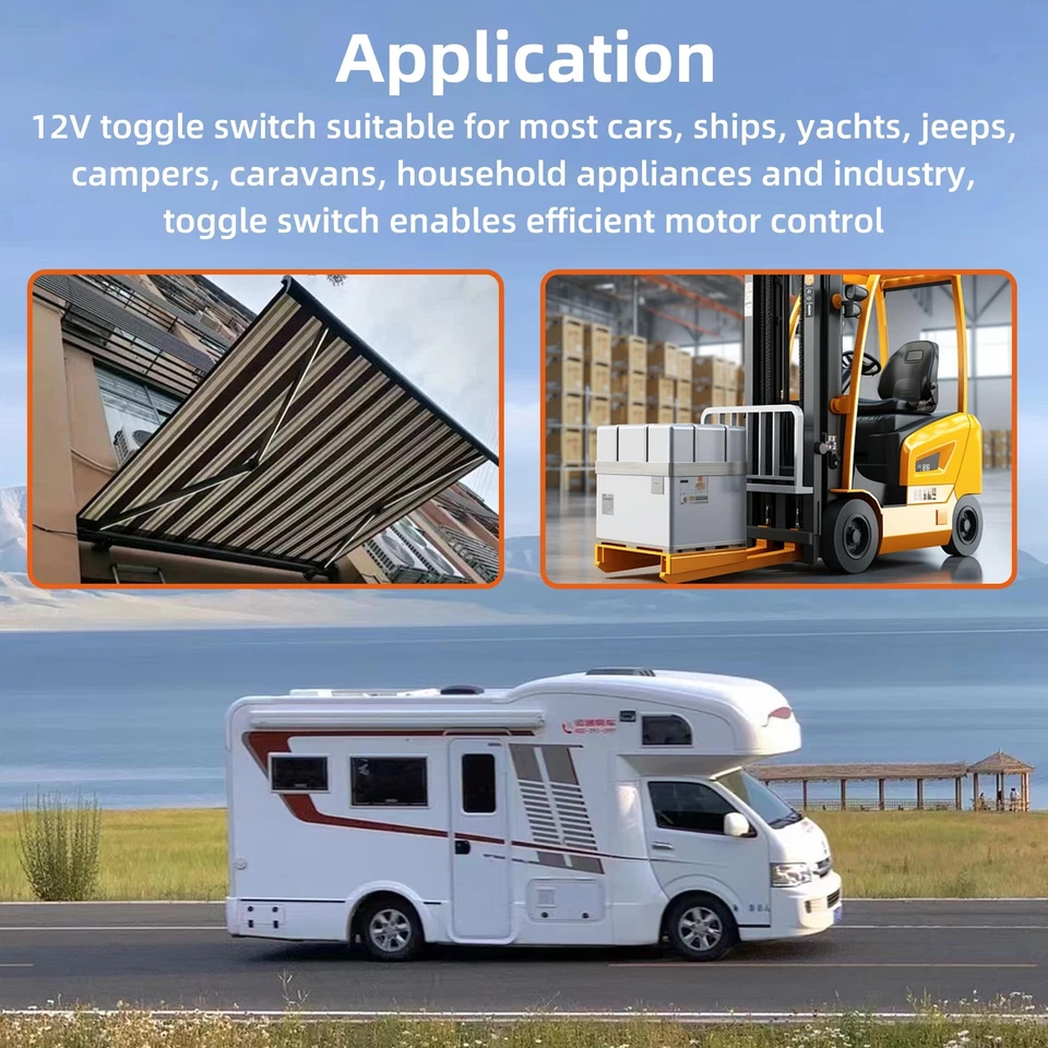 Reverse Polarity Toggle Switch 12V 30A DPDT Momentary ON-Off-ON Toggle Switch... - Image 2 of 4