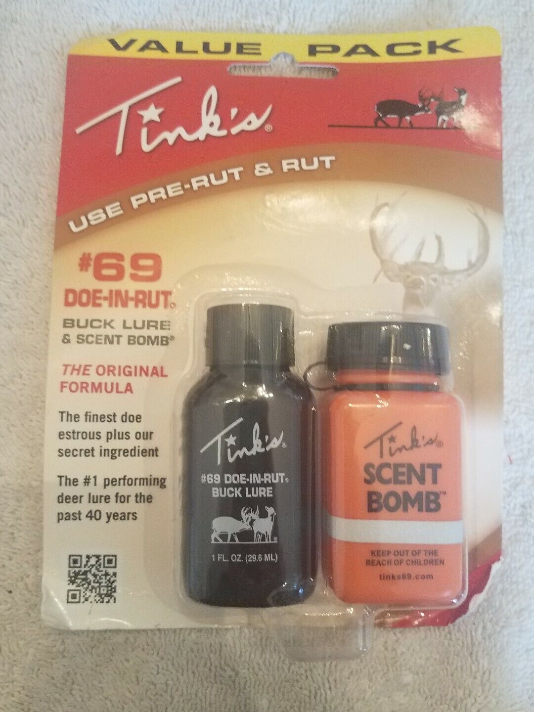 Tinks Scent Bomb Doe-in-Rut Buck Hunting Lure + Cover Scent Dispenser #69 New