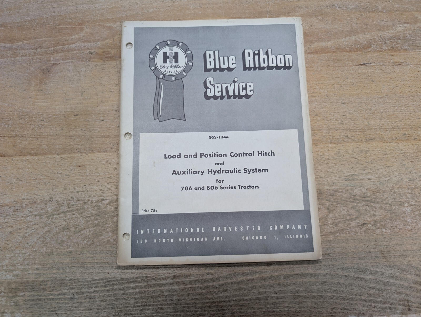 International Harvester Farmall 706/806 Aux Hydraulic Blue Ribbon Service Manual