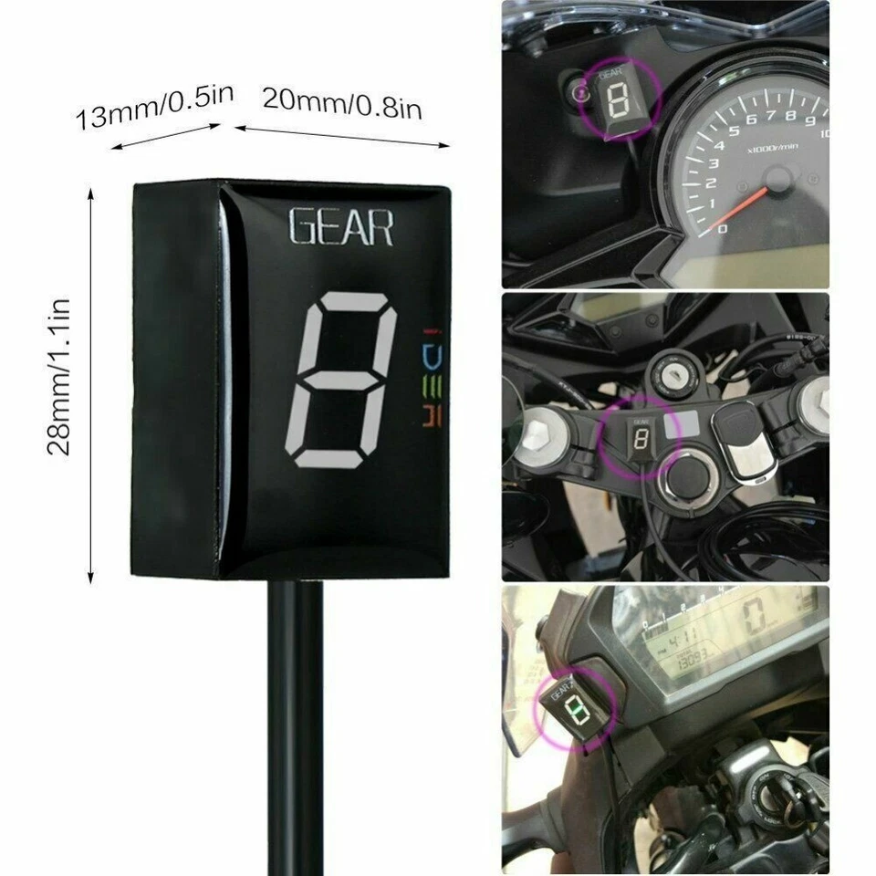 Indicador de engranaje de motocicletas para Honda CB400 CBR954RR CBR250R CBR600F4i RVT1000R Foto 4 de 4