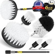 6 Pcs Drill Brush Car Detailing Kit with Extend Attachment Soft Bristle Power US
