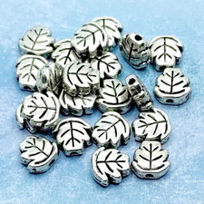 22 pieces - Antique Silver Leave Beads Spacers 7mm Tibetan Style B12