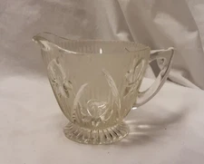 Iris & Herringbone Depression Glass Creamer Jeanette Glass 3"