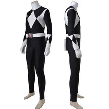 Halloween Cosplay Black Ranger Jumpsuit Costume Zyuranger Zack Outfit Belt Boots
