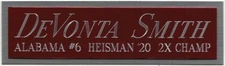 DEVONTA SMITH HEISMAN NAMEPLATE AUTOGRAPHED SIGNED FOOTBALL HELMET JERSEY PHOTO
