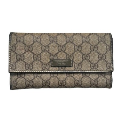 Gucci Vintage GG Plus Women's Monogram Canvas Long Wallet 