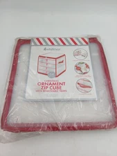 Whitmor Christmas Ornament Zip Cube Storage Box 64 Sections Removable Trays