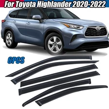 6pcs For Toyota Highlander 2020-2024 JDM Premium Style Window Visors Rain Guards