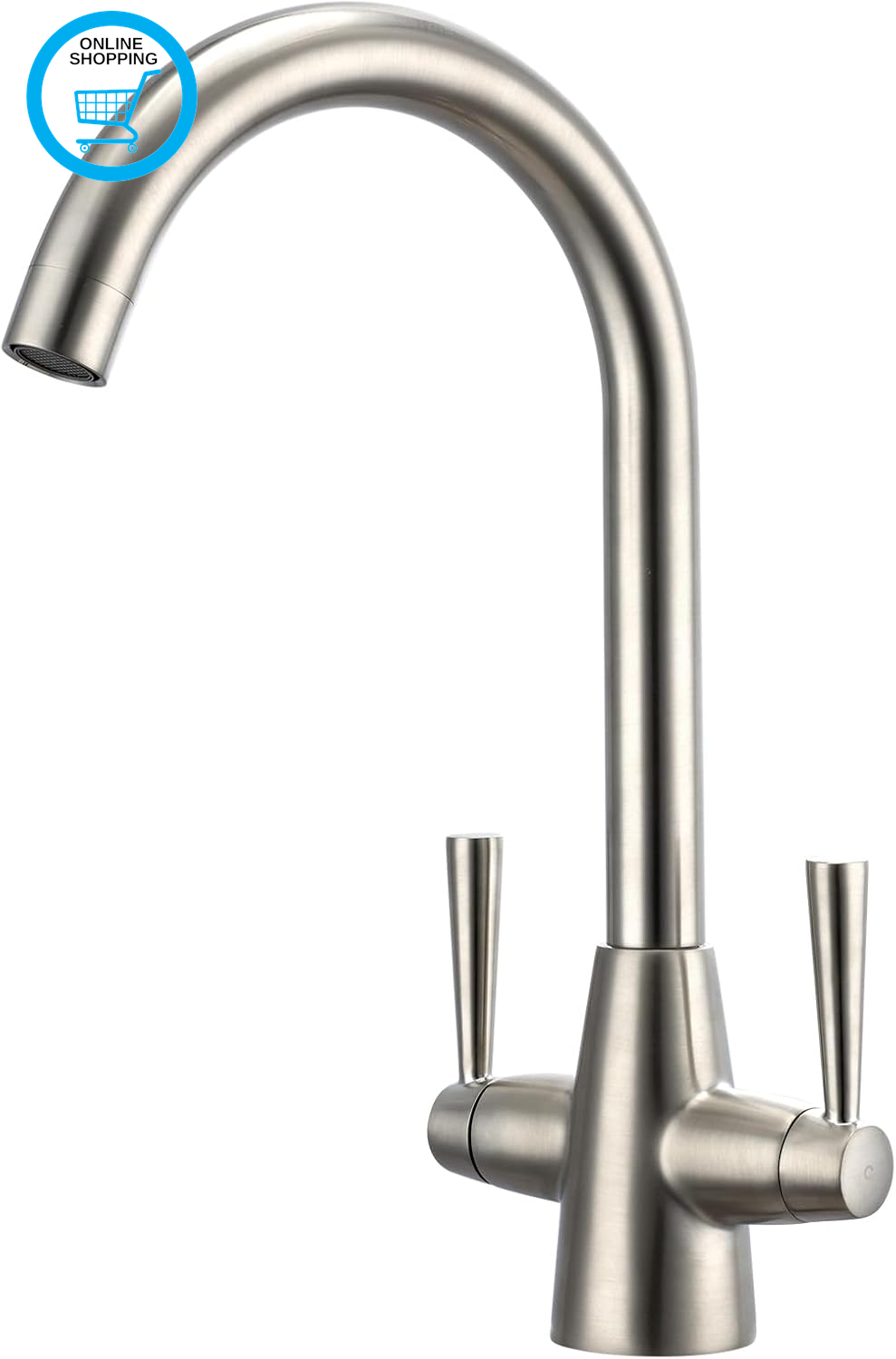 Kitchen Taps Mixer Brushed Nickel Kitchen Tap Dual Lever Brushed Steel Mixer Tap