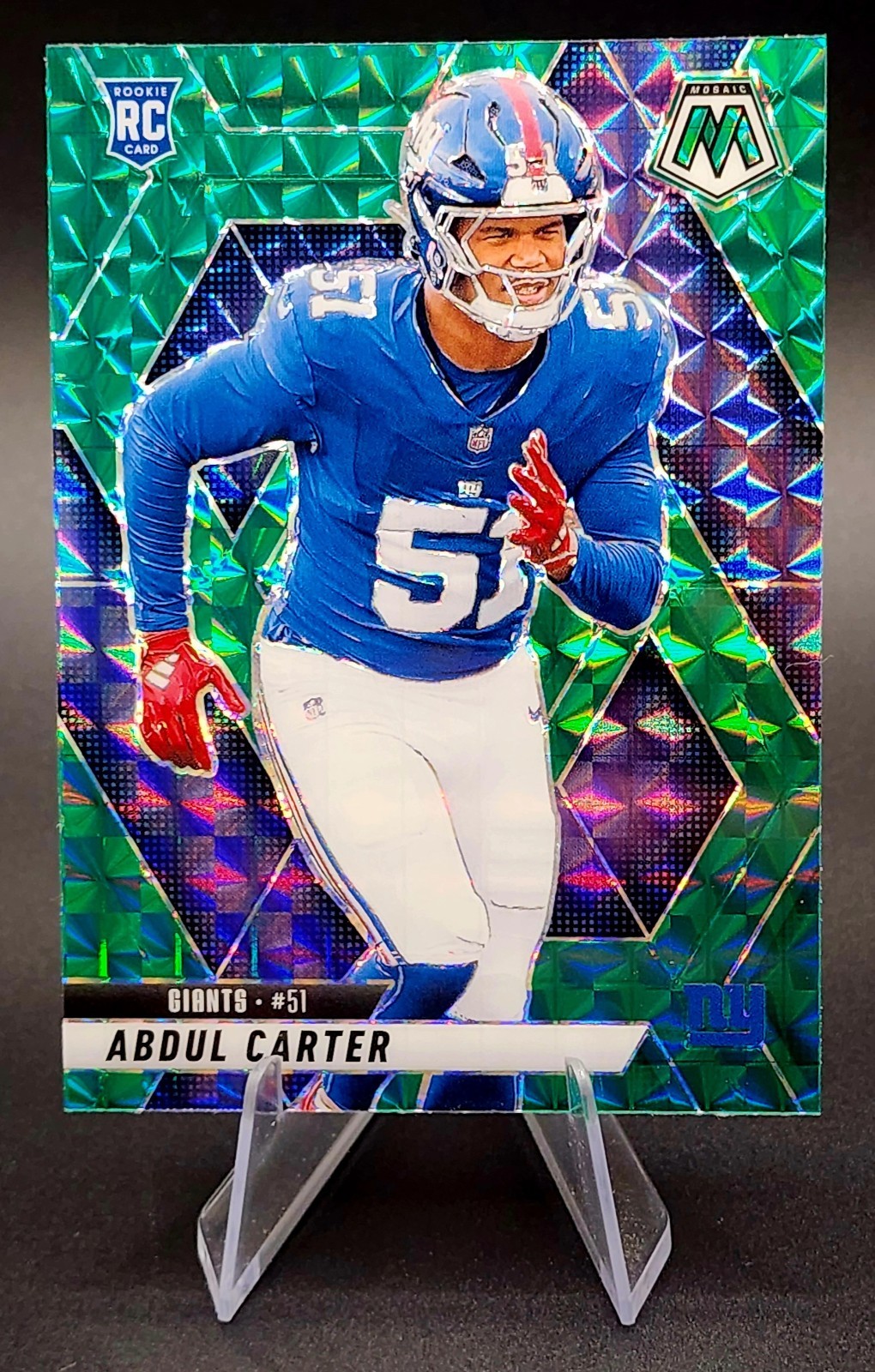 2025 Mosaic Abdul Carter Mosaic Green RC #317 New York Giants